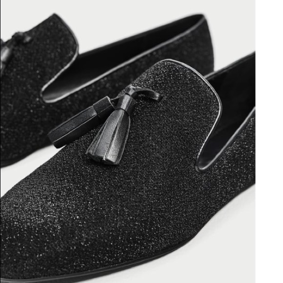 ZARA GLITTER LOAFERS WITH TASSEL BRAND NEW - Picture 2 of 6